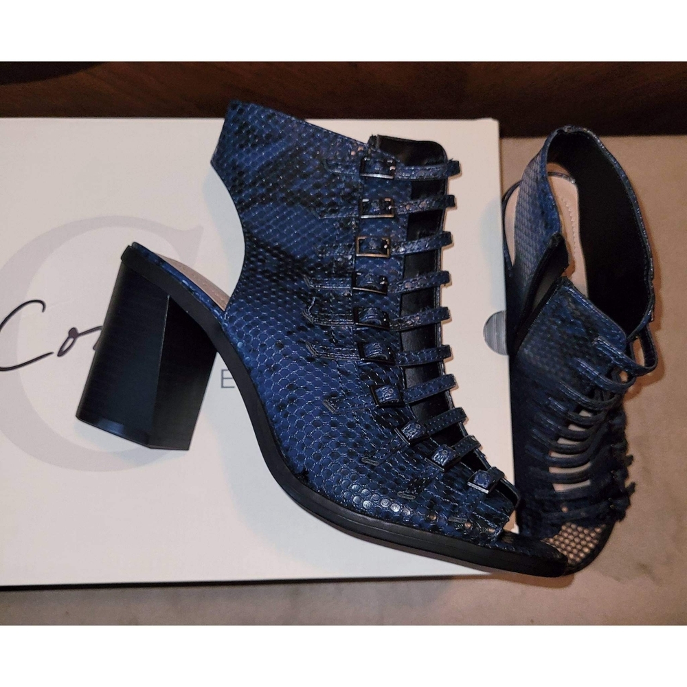 Multi Buckle, dark blue snake, sling back sandles by Comfort code - Picture 3 of 3